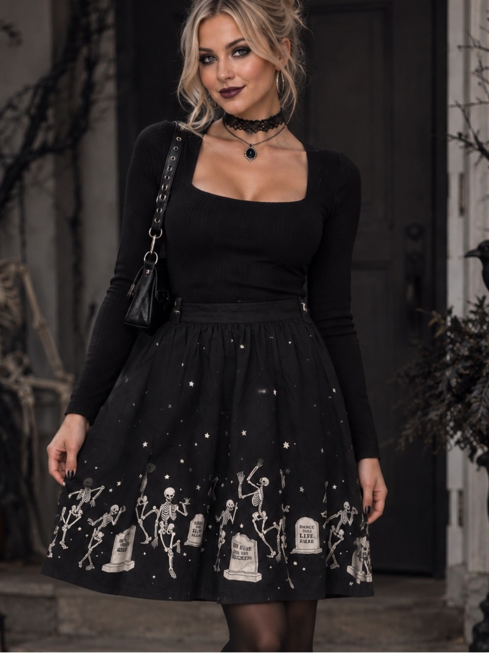 ModCloth x Black Friday It's A Graveyard Smash! Mini Skirt Size 10